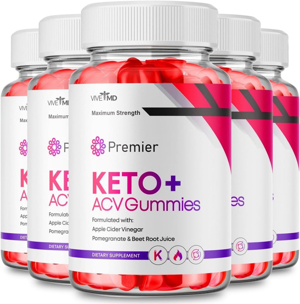 プレミア Keto ACVグミー - 公式フォーミュラ、プレミア KetoグミーズブラストプラスApple Cider Vinegar 1000MG、ACV Keto Premier Supplement Vitamin B12 Folate Beet Root(5パック)
