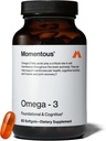 Momentous Omega-3 Fish Oil - High-Potency EPA & DHA Supplement for Men & Women - Supports Heart, Joint, & Brain Health - NSF Certified for Sport - Non-GMO - Gluten-Free - 1,600 mg - 30 Servings