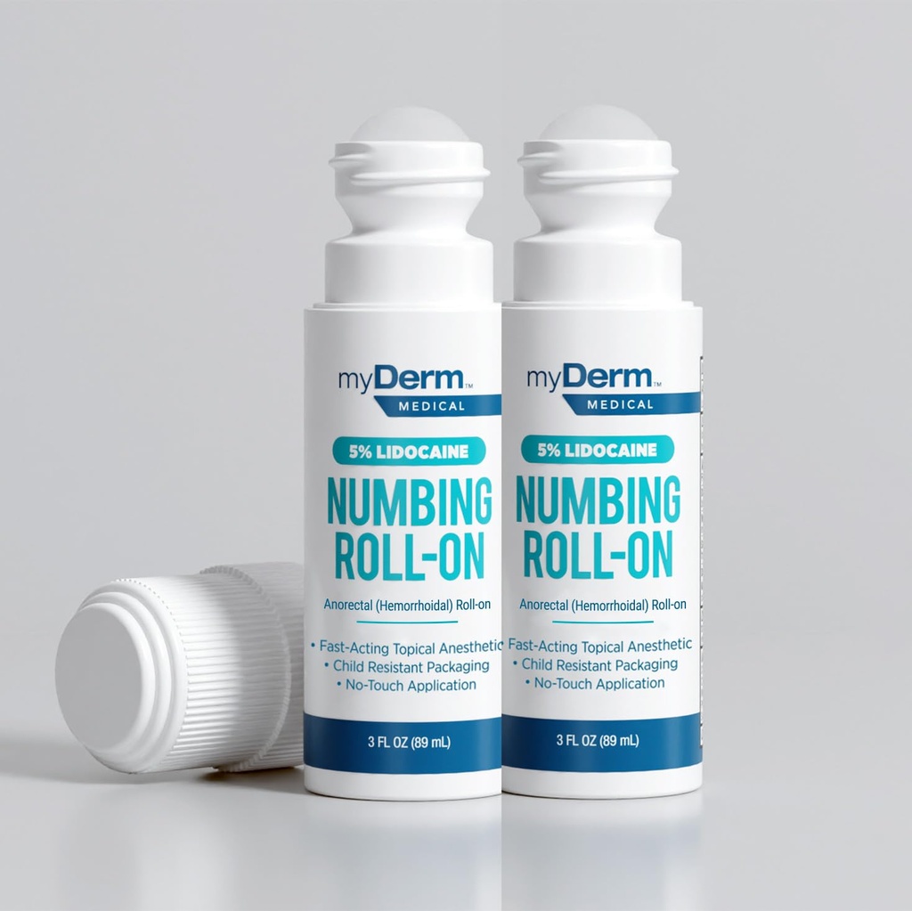 Mydermの医学の5%のリドカインのNumbingロールオン - マイナー・エース、傷および痔の不快のための2のパック - 米国製
