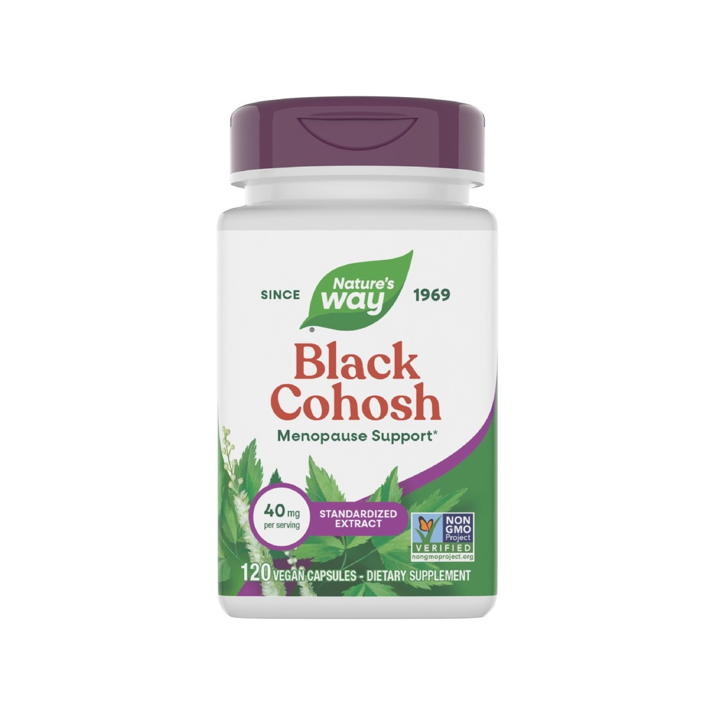 Nature's Way Premium Black Cohosh、Menopause Womensのサポート*、40 mg /サービング、120ビーガンカプセル