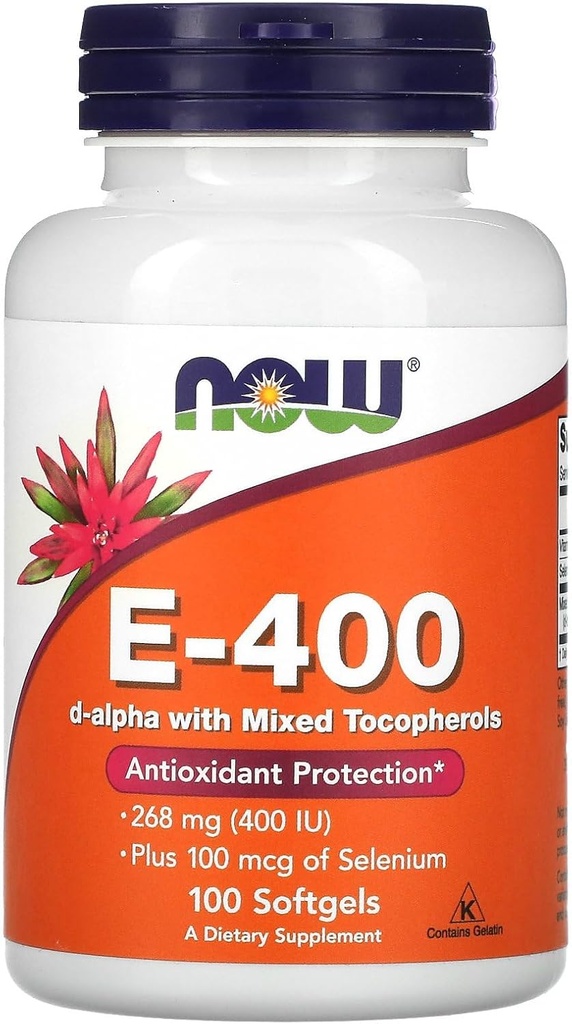 今食品E-400 Dアルファ混合トコフェロール、268mg(400 IU)、100 Softgels