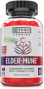 Zhou Elder-Mune Elderberry Gummies - エルダーベリービタミンCと亜鉛、女性と男性のための毎日の免疫サポートSupplemenet、大人と子供のためのChewableナチュラルブラックエルダーベリー4&最大 - 60グミー