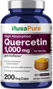 NusaPure Quercetin 1000mg - 200ベジーキャップ(非GMO、ビーガン、ベジタリアン)バイオペリン