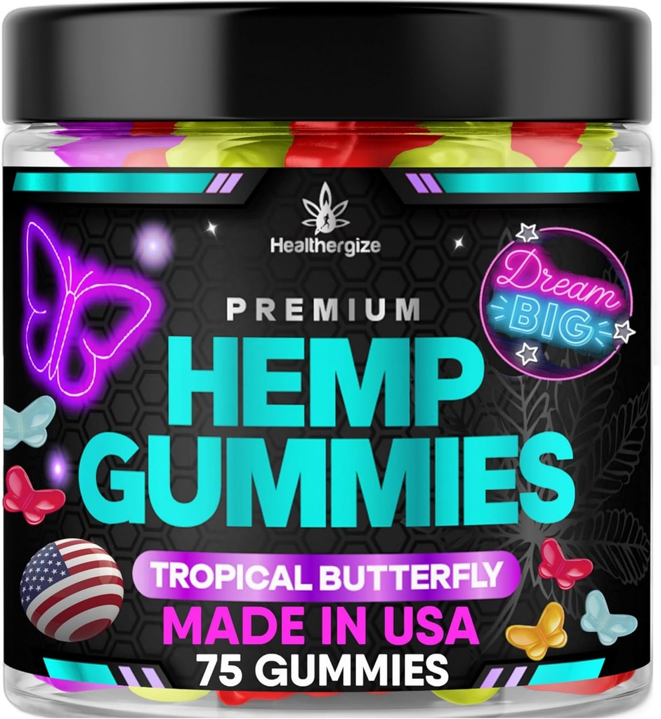 Hemp Gummies Premium Hemp Oil Infused Gummy Bear、Deep & Healthy Bedtime Edwards、Fun Edibles、平和とリラクゼーション、Mood Balance、Natural Omega-Made in USA