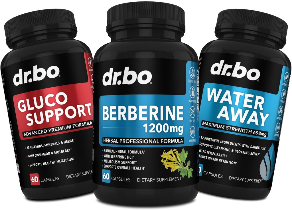 DR. BO Berberineの補足Metaismbolサポート及び水丸薬-健康なMetabolicサポートのための1200mg Berberine HCLの補足-カプセル及び水丸薬の保持ごとのPremium HCL 600mg