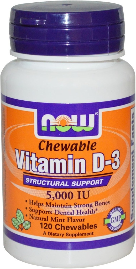 今食糧ビタミンD-3、5000 IUのミントの味120のChewables