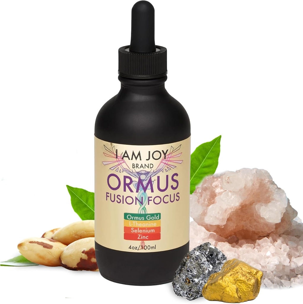I Am Joy co. Ormus Monoatomic Gold, L-Theanine, Selenium, Pineal Gland Detox, Lucid Dreaming, Kundalini サポート, Neurological Strength Fusion Focus 4oz