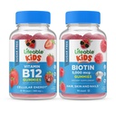 生計可能な砂糖の自由なビタミンB12の子供+ Preciotic繊維の子供、グミーズの束-偉大なTasting、ビタミンの補足、グルテンフリー、GMOは、チューイラを放します