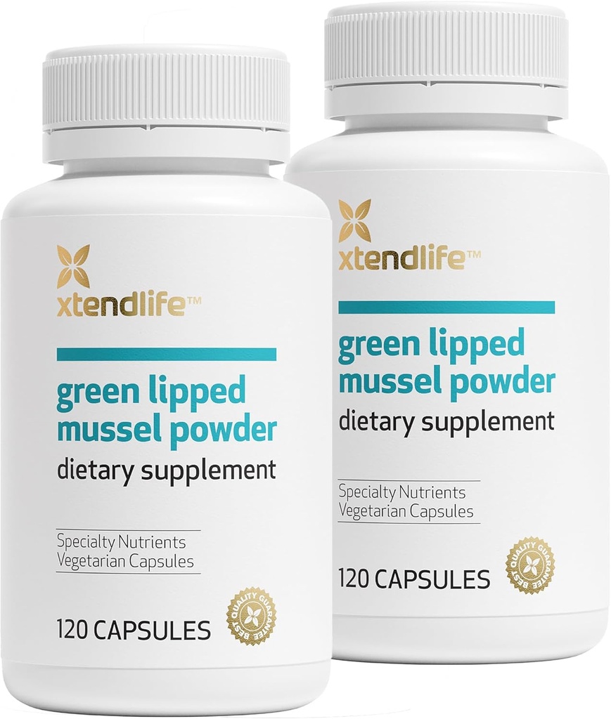 Xtendlifeの緑の浸されたMusselの粉-接合箇所の健康のためのニュージーランドからのオメガ3脂肪酸との2400mg補足、120のカプセル(2パック)