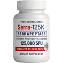 Serra-125kの余分強さのセルプターゼ125,000 SPU、90のビーガン カプセル、遅れた解放、全身の酵素、サポート健康なサイネーズおよび健康な免疫システム、非GMOおよびオールナチュラル