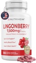 尿道のためのLingonberryの粉7500mg、血循環、腸の健康、目の健康、酸化防止サポート - 純粋な5:1の比率及び180の野菜のカプセル-非GMOのグルテンフリー、完全菜食主義者の補足
