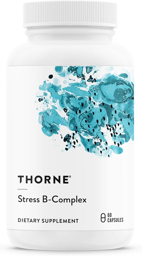 THORNE - Stress B-Complex - Vitamins B2, B6, B12 & Folate in Highly-Absorbable and Active Forms - Extra Vitamin B5 for Adrenal Support, Stress Management & Immune Function* - 60 Servings