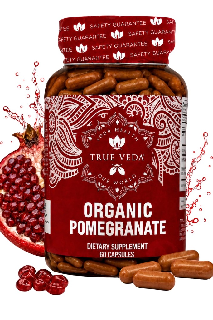 Pomegranateのエキスの補足- Ellagicの酸、高いPunicalaginsの  USDAによって証明される有機性Pomegranateの補足  Pomegranateのフルーツ、種および皮のエキスのブレンド  60のビーガンPomegranateのカプセル