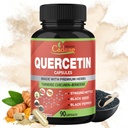 有機Cadaneのケルセチンのエキスのカプセル、90capsules、Quercetin、Turmeric Curcumin、Berberine、Nettleの黒い種の粉、黒いコショウとの3か月の供給。