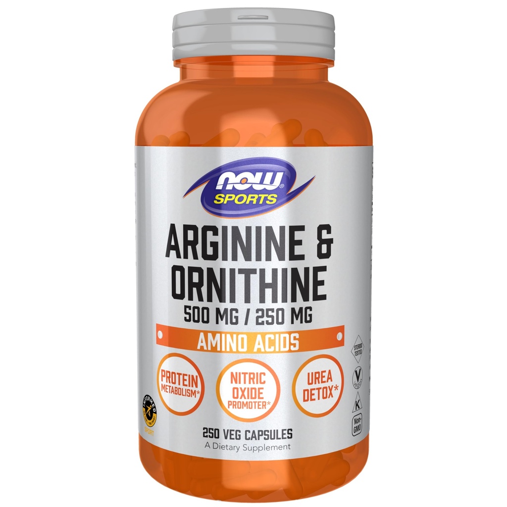 NOWの食糧スポーツの栄養物、アルギニン及びOrnithine 500/250のmgのアミノ酸、250のベジのカプセル
