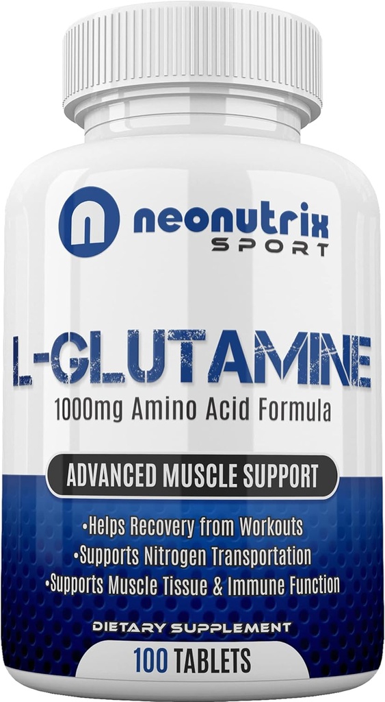 L-Glutamine 1000mg Amino Acid Capsules Post Workout Recovery Supplement for Immune, Digestive & Gut Support Nitrogen Transporter for Muscle Recover & Endurance for Men and Women by Neonutrix Sport