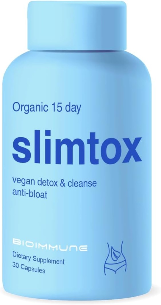 Slimtox™ Organic 15 Day Colon Cleanse & Detox for Flat Stomach Less Bloat & LBS w/Probiotics - Constipation Relief - Flushes Toxins, Boosts Energy