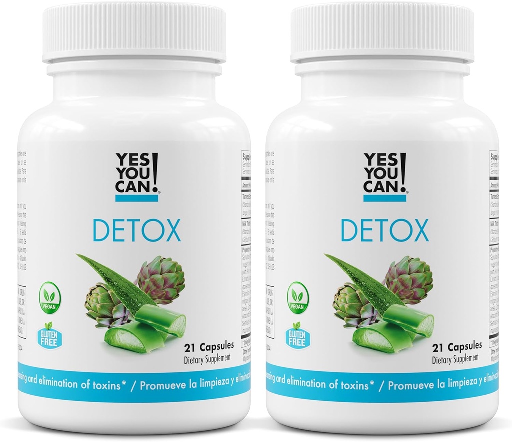 Yes You Can! Natural Detox Pills - Diuretic Cleanse with Electrolytes & Vitamins - Helps with Water Retention - Gluten-Free, 21 Capsules (2 Pack)