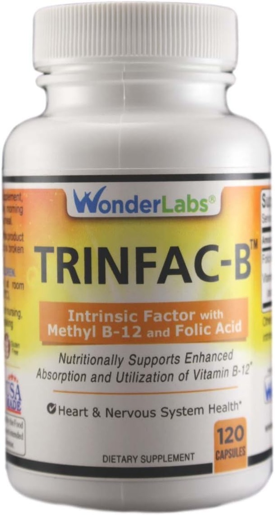 Wonder Laboratories Intrinsic Factor with Folic Acid and Vitamin B-12 1000mcg - 120 Capsules