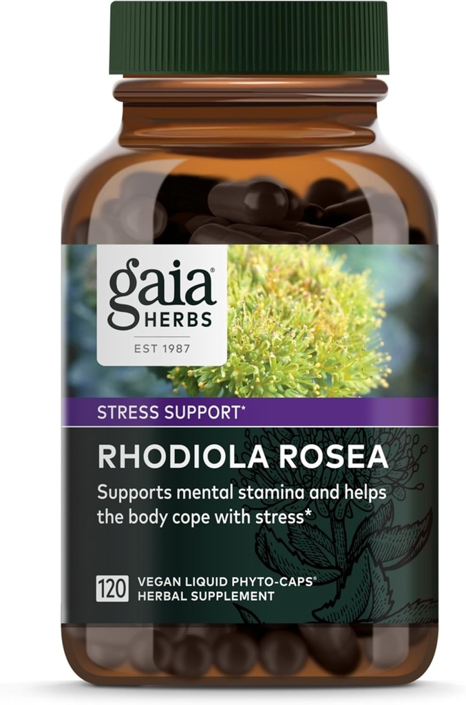GaiaハーブRhodiola Rosea - ストレスサポートサプリメントは、伝統的にサポートヘルシースタミナ&耐久性のために - シベリアRhodiolaルートエキス付き* - 120ビーガン液体Phyto-Capsules(60日の供給)