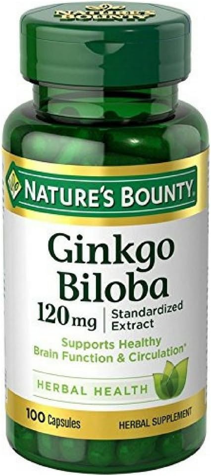 Nature's Bounty Ginkgo Biloba 120mg、100カプセル(4パック)
