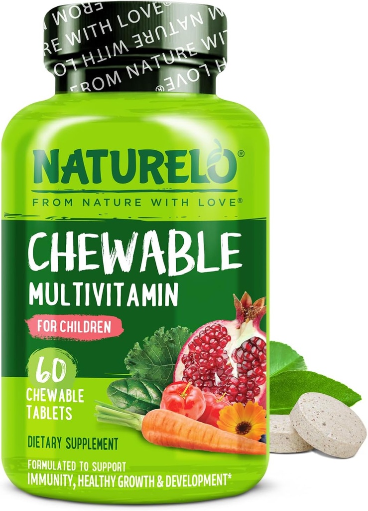 全食糧有機性フルーツのブレンドとの子供のMultivitaminのためのNATURELOのChewableビタミン-子供のための60のタブレット