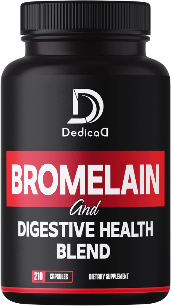 6in1 Bromelain 500mgの補足 - サービングごとの1000mg - Quercetin、ジンジャー、ターメリック、パパイヤ-サポート全体的な健康、消化及び免疫システムとしての210カプセル