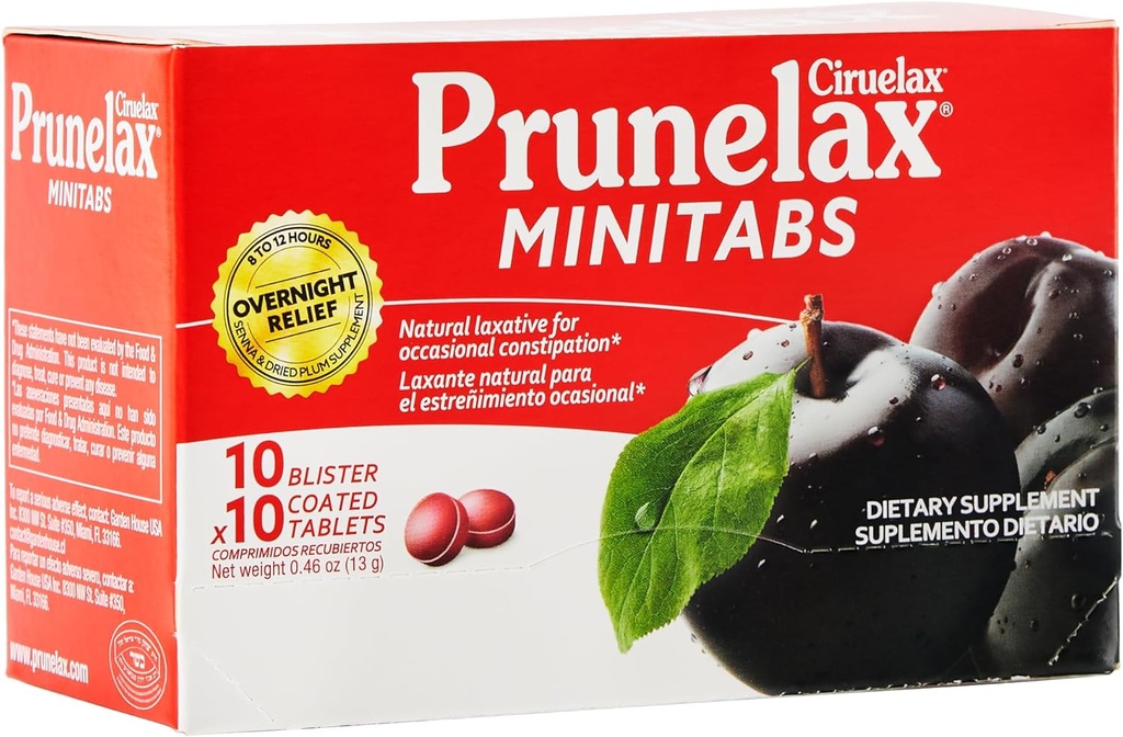 Prunelax Ciruelax の通常の強さの Laxative 小型タブレット - 時事の便秘のための一晩の救助、Senna のエキス、ビーガン及びグルテンフリーの、穏やかな救助 - 100ct