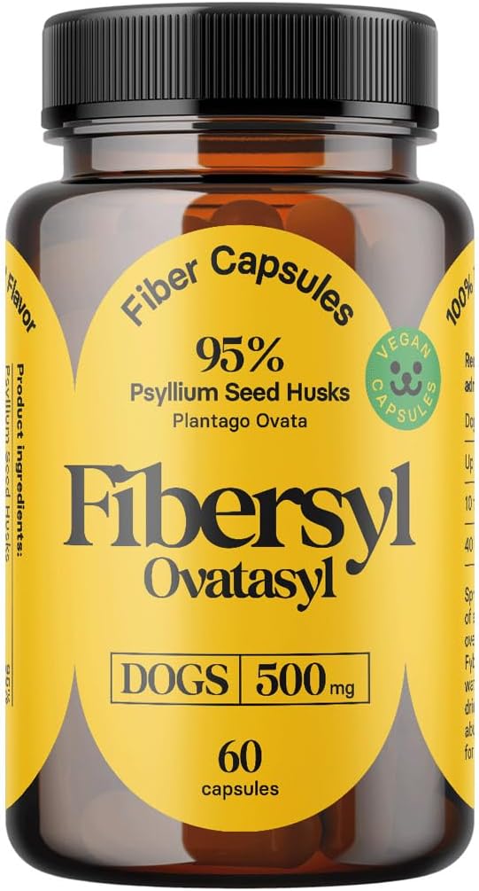 犬の消化の健康のためのFiberSyl Ovatasylのプレバイオティクス-便秘の救助のための犬繊維の補足及びサポート-犬の消化問題のためのPsylliumの殻の種-犬の腰掛けの硬化剤- 60のカプセル