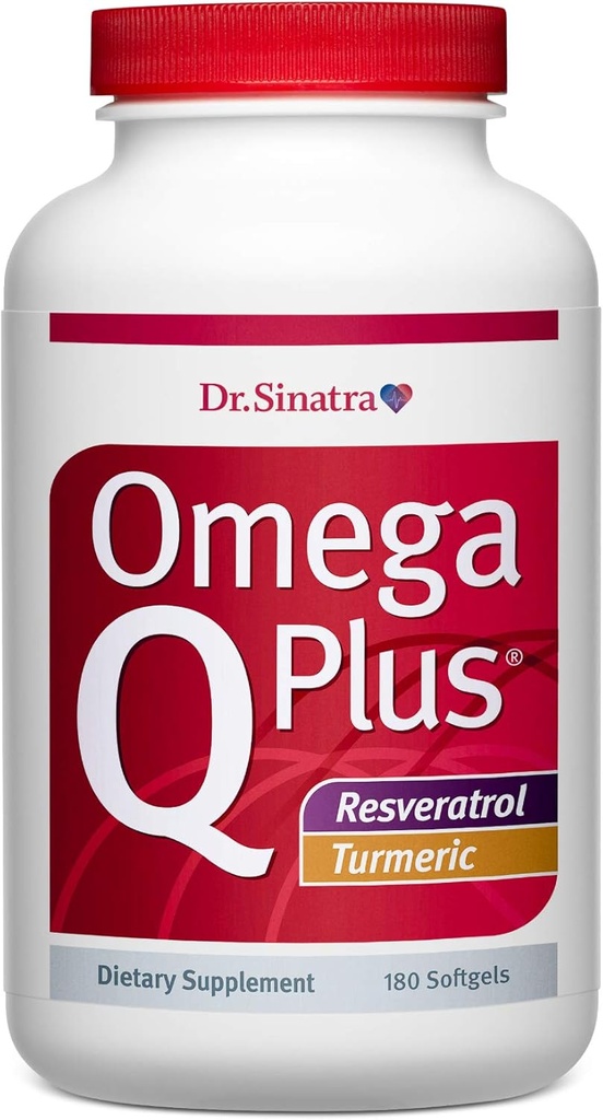 Sinatra Omega Q Plus ResvertrolとTurmeric - 健康な血流および健康な炎症反応のためのCoQ10サポートとOmega-3サプリメント(90日の供給)