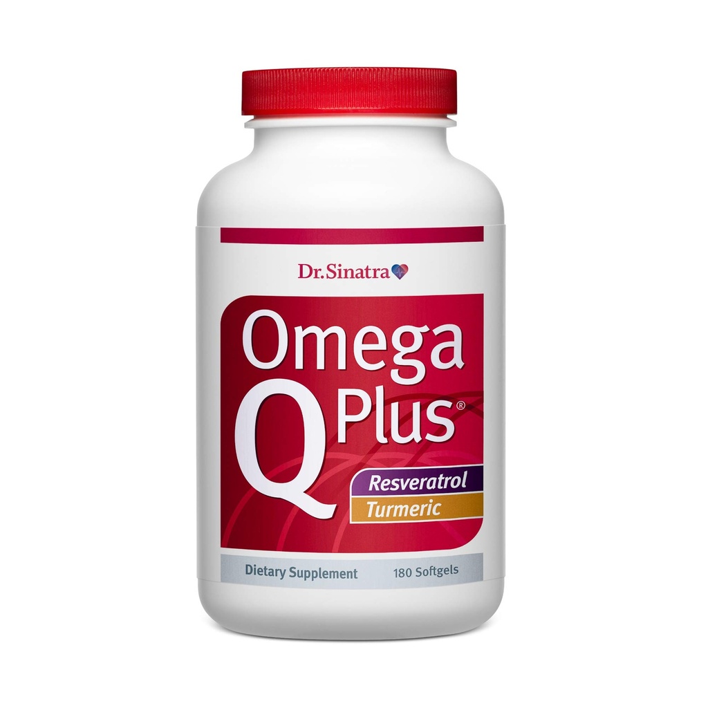 Sinatra Omega Q Plus ResvertrolとTurmeric - 健康な血流および健康な炎症反応のためのCoQ10サポートとOmega-3サプリメント(90日の供給)