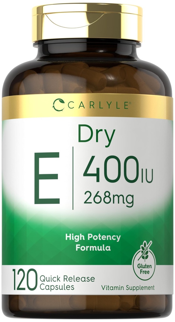カルライルドライビタミンE | 400 IU(268mg) | 120 カプセル | 高効力式 | 非GMO・グルテンフリー