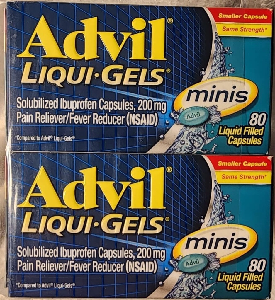 Advil Liqui-Gels Minis, 80 カプセル/ボトル (3 ボトル)