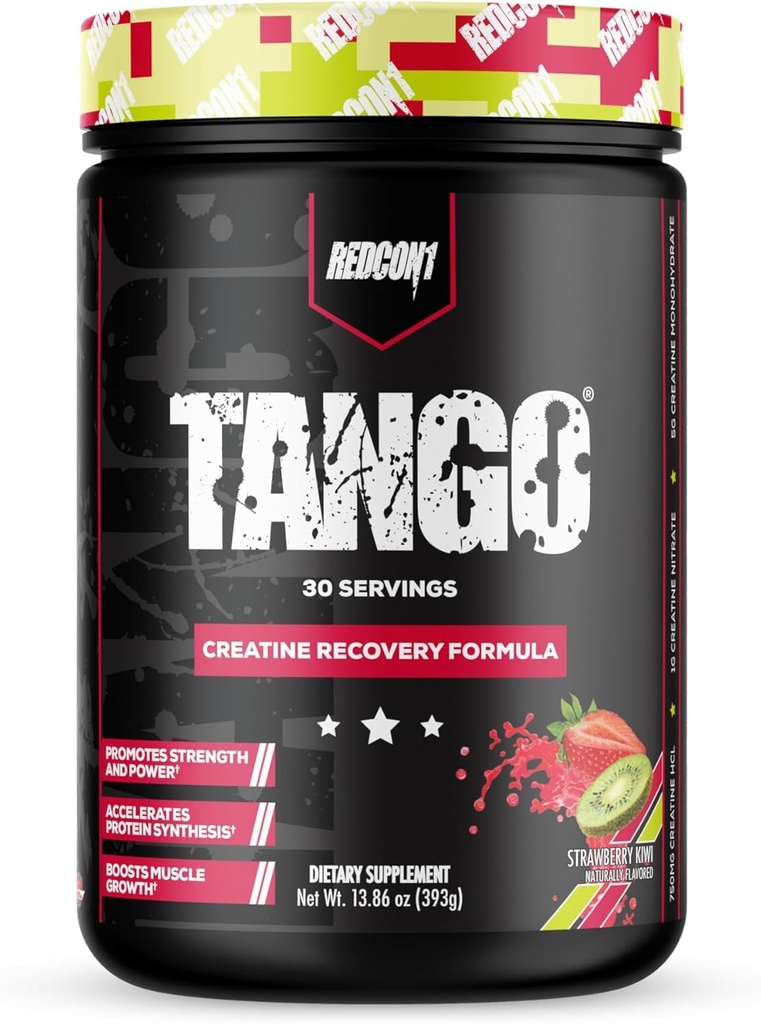 REDCON1 Tango Creatine Powder, Strawberry Kiwi - Sugar Free + Keto Friendly Creatine Supplement - Betaine Anhydrous for Muscle Endurance & Strength (30 Servings)