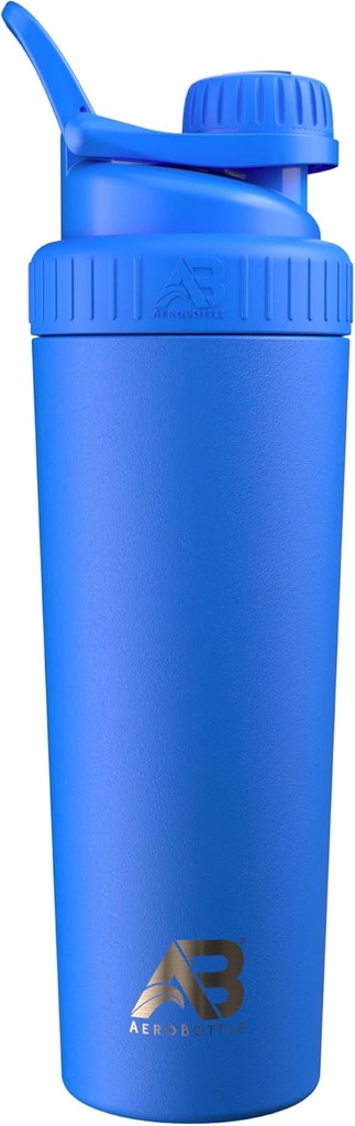 AeroBottle Cryoのシェーカーのコップ、絶縁されたステンレス鋼の水差しおよび蛋白質のシェーカーは、Turbulentの混合の技術、ブレンドの球かワイスク、26ozのアーティック・シー・ブルーと蛋白質および前ワークアウトを混合します