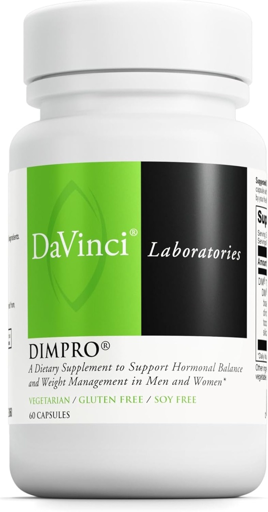 DAVINCI Labs DimPro - 男性と女性と健康的な体重管理のホルモンバランスをサポートする栄養補助食品* - ビタミンEともっと - ベジタリアン - 大豆フリー - グルテンフリー - 60カプセル