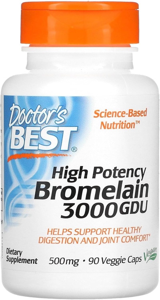 医師のベスト3000 GDU Bromelain - 500mg - 90ベジタリアンカプセル