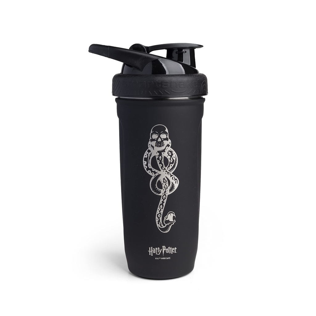 Smartshakeは、ステンレス鋼ハリーポッターダークマークロゴシェーカーボトル(900ml/30oz)を補強します。 | 軟質蓋付き軽量スポーツシェーカーボトル | 耐震性、BPAフリー&DEHP無料