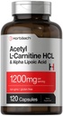 ホバハチアセチルLカルニチンHCL&アルファリポ酸1200mg | 120カプセル | ALCアラコンプレックス | 非GMO&グルテンフリーサプリメント