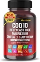 Coenzyme Q10 (Ubiquinone)の赤いイースト米のHawthorn Omega 3のビタミンC Niacin亜鉛ビタミンK2-150のカプセル-米国製