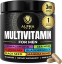 アルファTribeのSeamosが付いている人のためのMultivitamin 黒い種の油AshwagandhaのBuldockの根、Turmericのぼうこう、ビタミンC、エルダーベリー、マヌカ、黄色いドック 毎日の人のビタミンおよび鉱物の補足