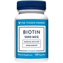 ビタミンのShoppe Biotin 5,000MCG、健康な活気に満ちた毛、健康な皮及び強い釘、エネルギー生産(120のカプセル)のための栄養素の代謝サポート