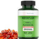 ノヴァルチア有機亜麻仁油カプセル1000mg - Omega 3 6 9 髪、皮膚、爪のためのソフトゲル - 非GMO、グルテンフリー、ヘキサンフリー、簡単にスワロー - 100液体ソフトゲル