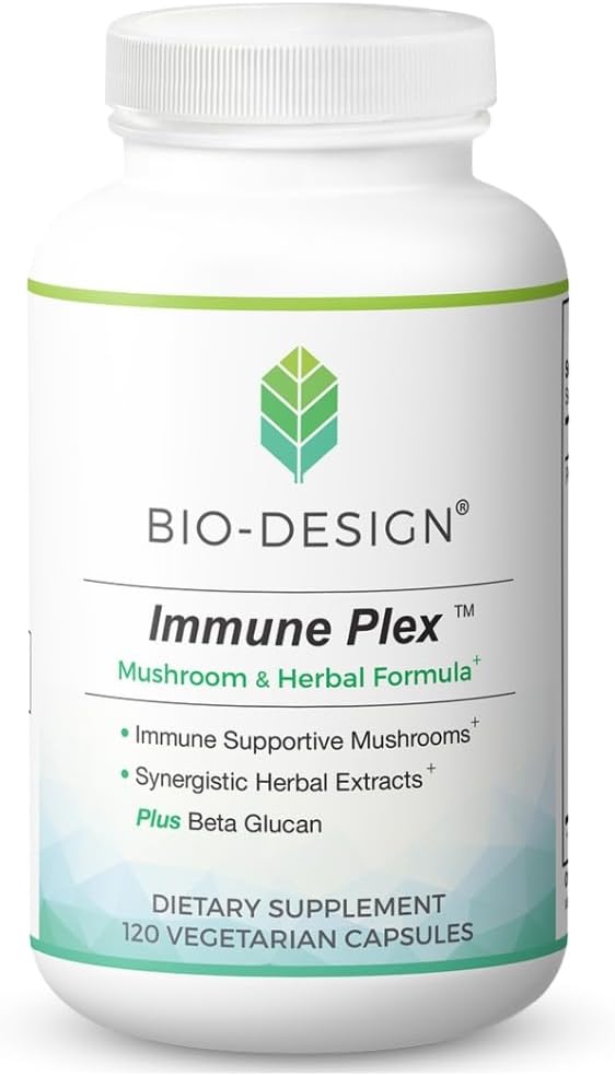 免疫プレックスマッシュルーム&ハーブフォーミュラ - Beta Glucan、Reishi&Shiitakeマッシュルーム、毎日の免疫健康サポートのためのミルクアッテルシリン - 120カプセル