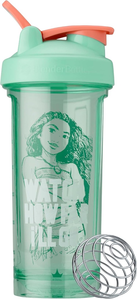 BlenderBottleディズニープリンセスシェーカーボトルプロシリーズ、プロテインシェイクスとプレワークアウトに最適、28-オンス、私が行くまで見る
