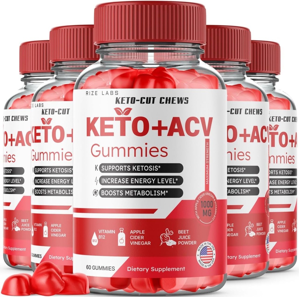 (5パック) Keto-Cut Chews ACV Gummies - Keto-Cut Chews Premium Keto ACV 上級減量、Keto + ACV Gummy、Keto Cut Chews 最大強度サプリメント、KetoCut Chews レビュー(300 Gummies)