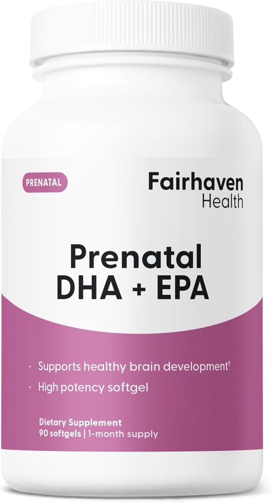 Fairhaven Health Peapod Prenatal DHA Supplements | Premium Icelandic Fish Oil Supplement for Healthy Pregnancy | EPA DHA Omega 3 Supplement for Brain, Eye, Heart Development | Citrus | 90 Softgels