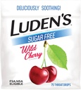 Luden's Sore Throat Rescue Lozenges for Minor Everyday Irritation & Dry Mouth, Sugar Free Wild Cherry Flavored Drops, 75 カウント
