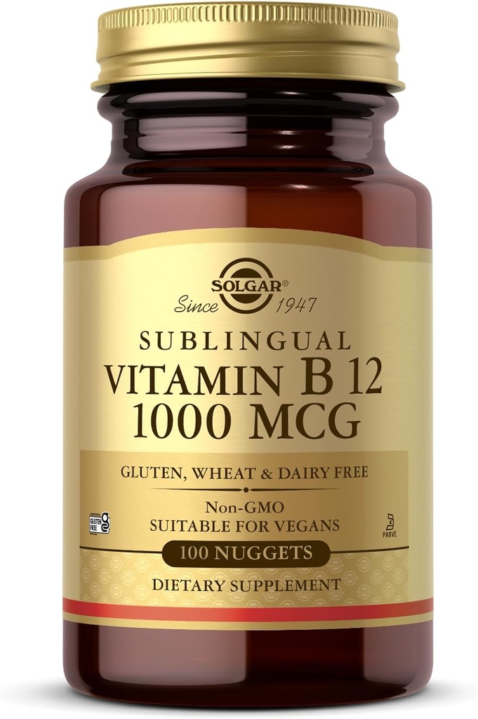 ソルガーサブリンガルビタミンB12 1000 mcg - 100 Nuggets - Non-GMO、ビーガン、グルテンフリー、酪農場無料、コーシャ、ハラール - 100 サービング