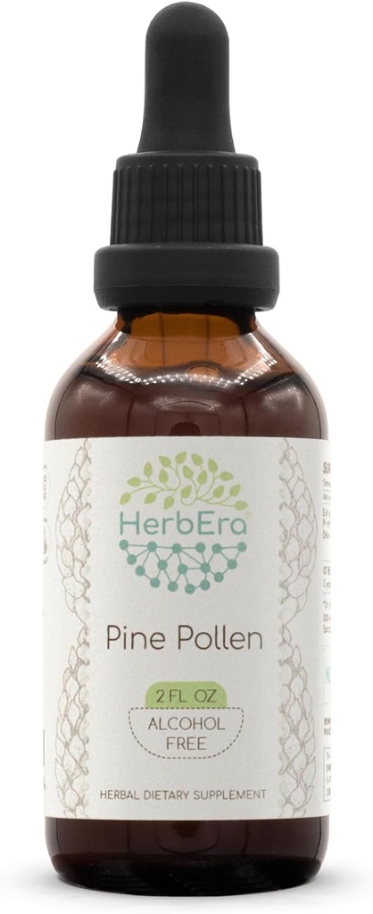 HerbEraの松のPollen B60アルコールの自由な草のエキスのチンキ、集中された液体の低下の自然(SongのHuaのフェン、Scotsのパイン、PinusのSylvestris) 2つのflのoz